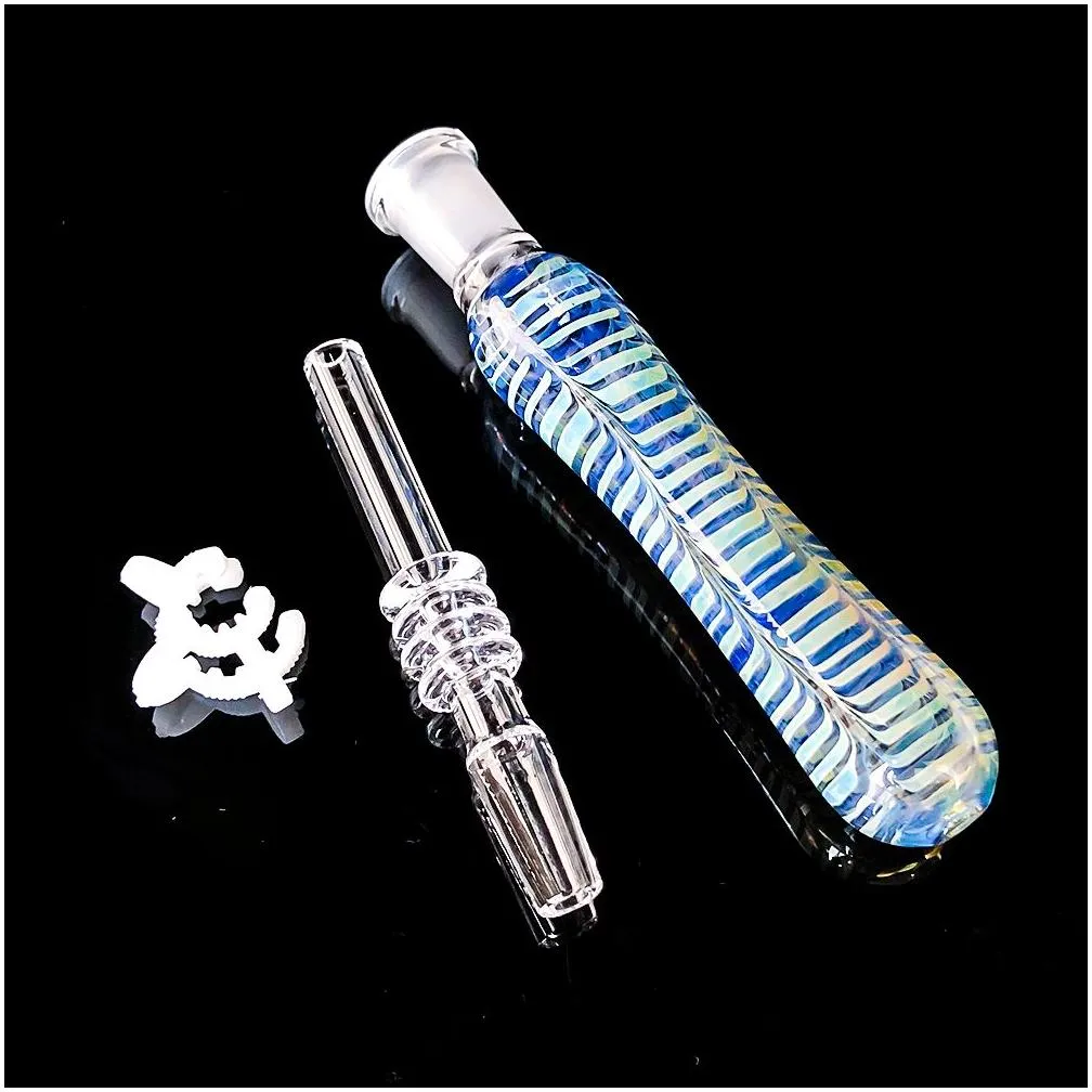 glass nectar collector kit with quartz tip dab straw oil rig silicone smoking pipe glass pipe 