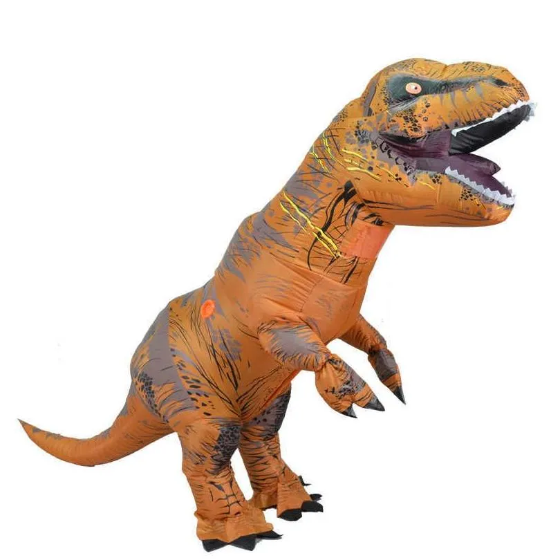inflatable adult t rex costume dinosaur costumes blow up fancy dress mascot party cosplay costume for men women dino cartoon y0827