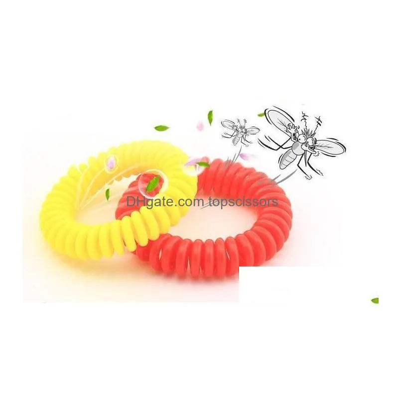 50pcs lot new mosquito repellent bracelet stretchable elastic coil spiral hand wrist band telephone ring chain antimosquito bracelet