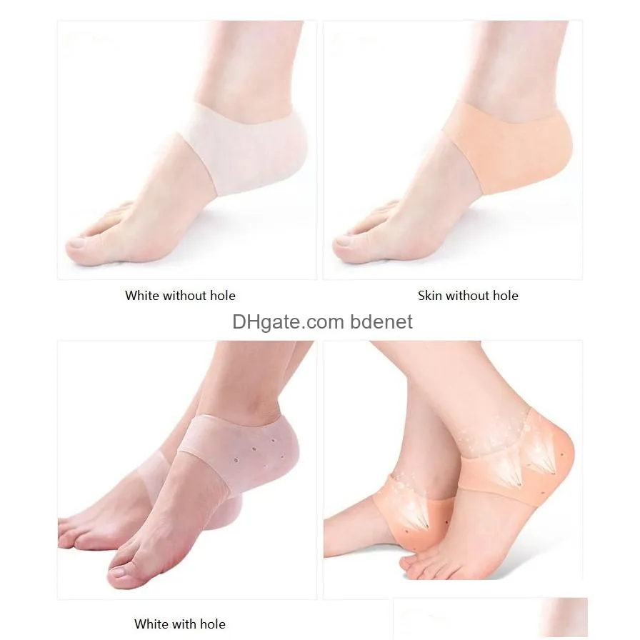 100% silicone foot care tool moisturizing gel heel socks cracked skin care protector pedicure health monitors massager