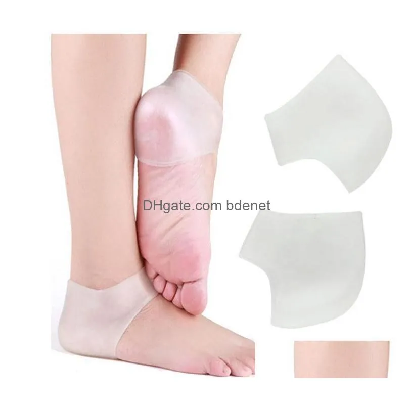 100% silicone foot care tool moisturizing gel heel socks cracked skin care protector pedicure health monitors massager