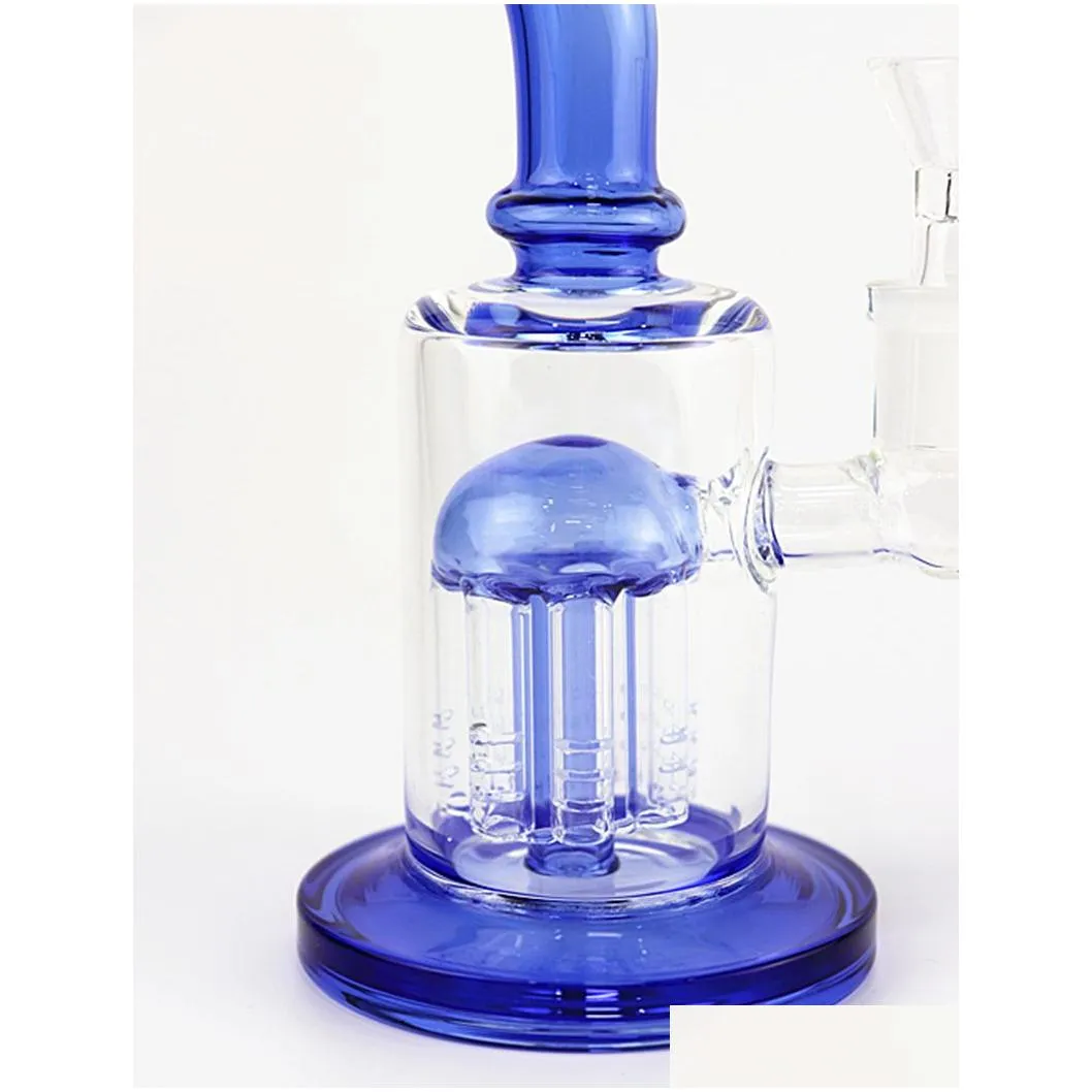 glass bong hookah smoking water pipe 7 inch tree percolator diffused shisha filter beaker bubbler w/ ice catcher pipes bongs hookahs