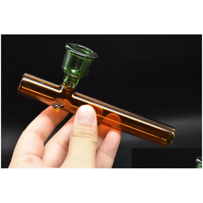 wholesale labs tobacco hand pipes mini smoking steamrollers pipes glass smoking hand pipe small horn shape tobacco pipes