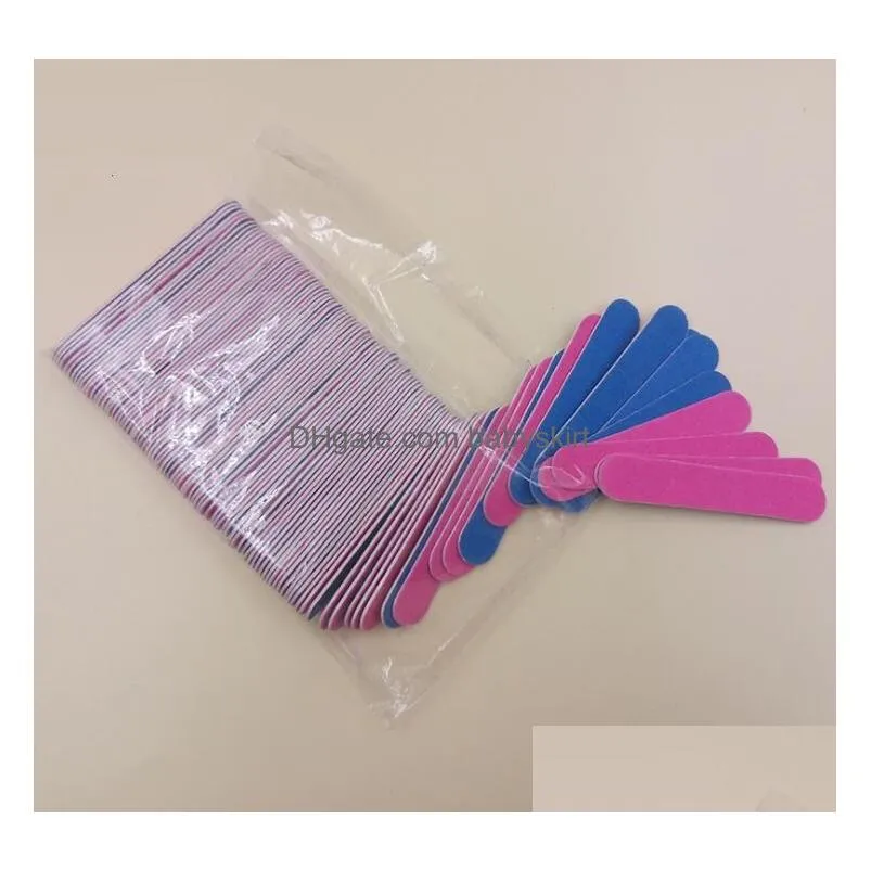 factory price 10 000pcs lot mini grind sand nail file sandpaper buffers slim crescent grit 240 240 disposable wood nail files 5013mm