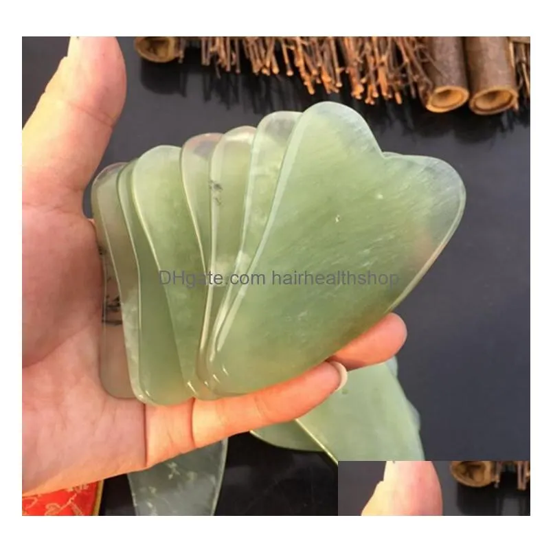 wholesale 300pcs natural jade gua sha skin facial care treatment massage jade scraping tool spa salon supplier beauty health tools