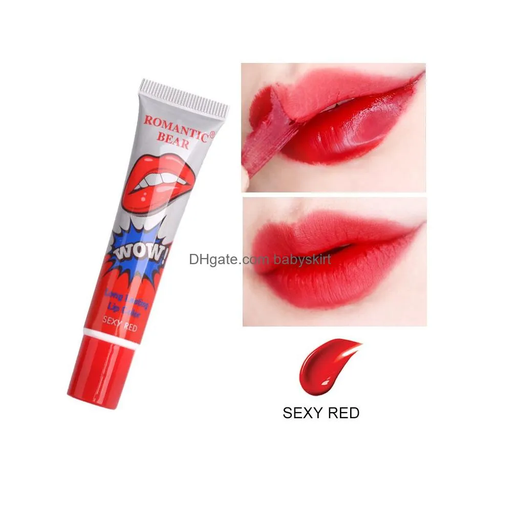 6 colors lip gloss peel-off lasts for 24h no stain marine collagen lipstick balm plant romantic bear makeup moisturizing lip mask