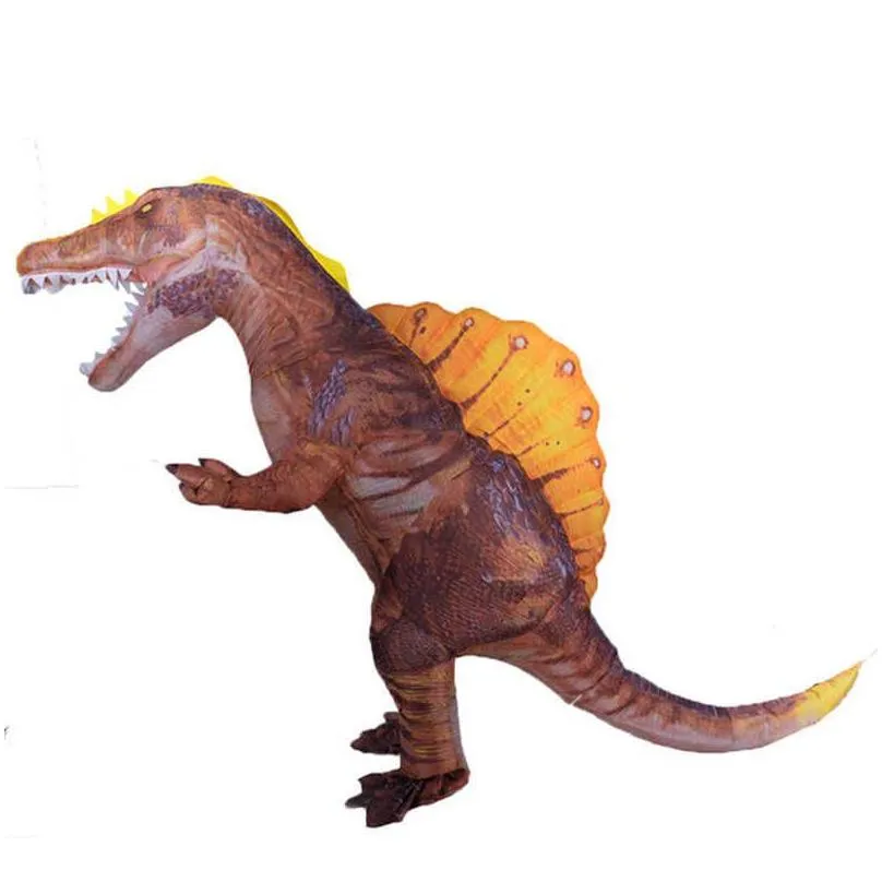 2020 est triceratops cosplay t rex dino spinosaurus inflatable costume for adult kid fancy dress up halloween party anime suit y0827