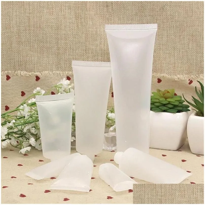 15ml 20ml 30ml 50ml 100ml frosted bottle reusable plastic empty cosmetic soft tubes container screw flip cap lotion shampoo squeeze