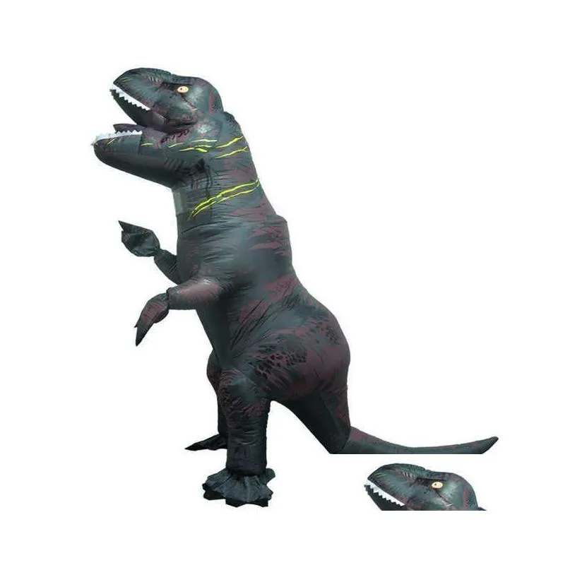 inflatable adult t rex costume dinosaur costumes blow up fancy dress mascot party cosplay costume for men women dino cartoon y0827