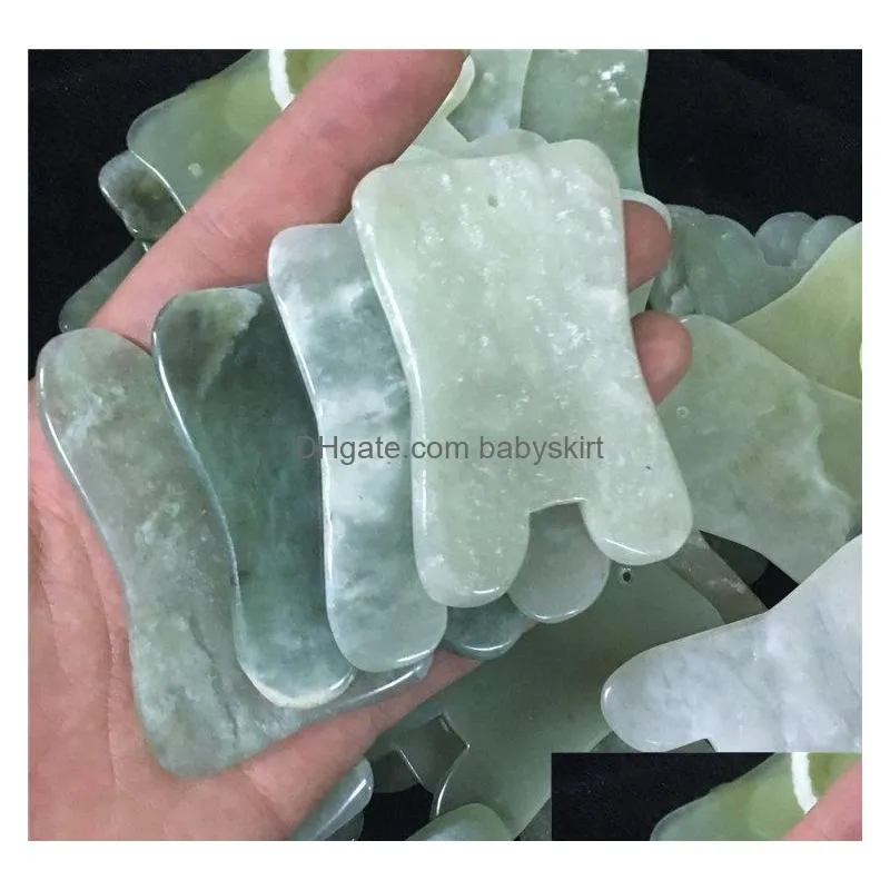 100pcs modern natural jade stone guasha gua sha board square shape massage hand massager relaxation health care facial massager tool