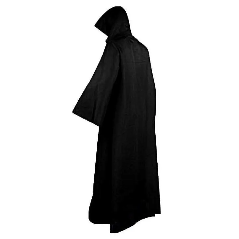 unisex halloween robe hooded cloak costume cosplay monk suit adult role-playing decoration clothing black brown s-2xl y0827