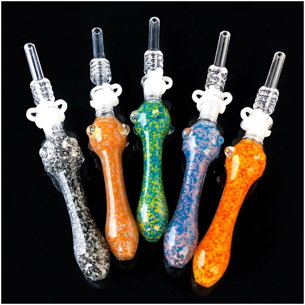 glass nc kit with quartz tips dab straw oil rigs silicone smoking pipes smoking accessories