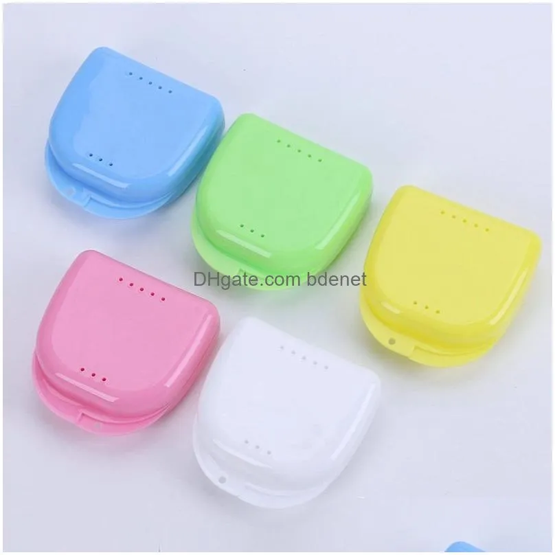 mix colors dental retainer cases container plastic storage box for dental accessories from china