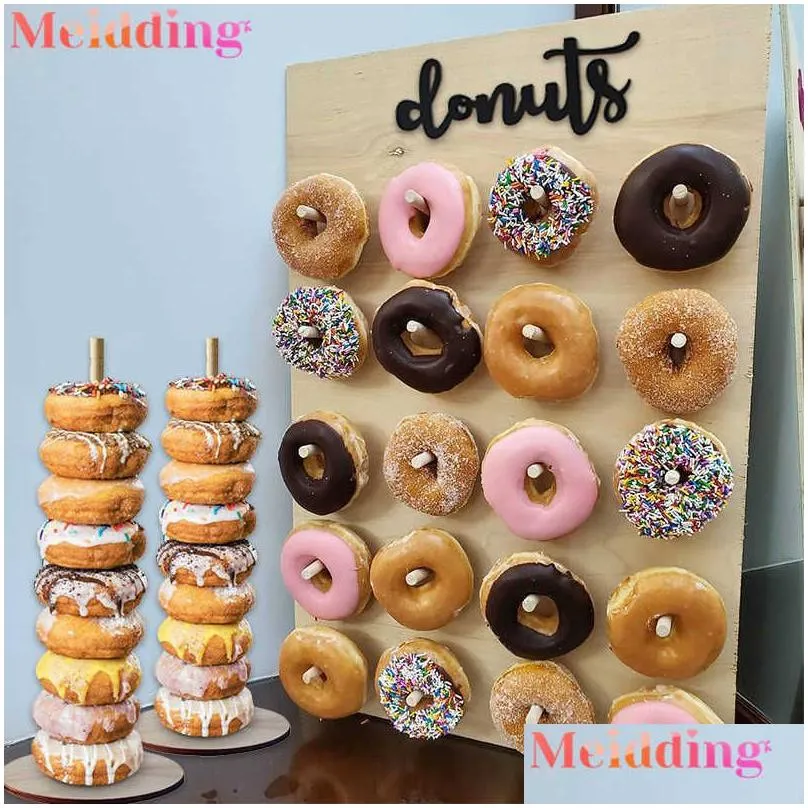 donut wall wedding decorations candy donut bar sweet cart table decoration wedding party decoration baby shower donut wall y0827