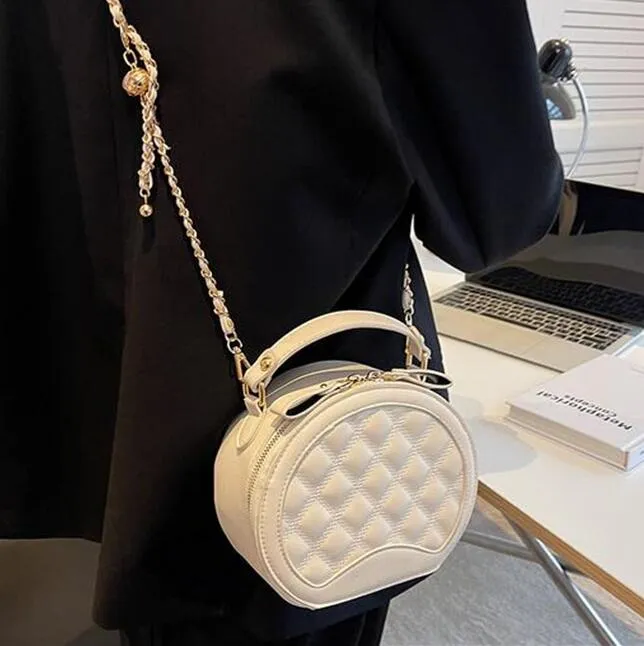 Women Designers Handbag Bag Chains Cross Body Mini Shoulder Bags PU Leather Messenger Bags Fashion Round Purse