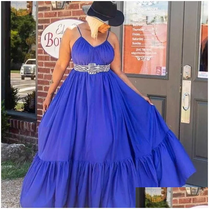 plus size s- 5xl casual clothing maxi dresses for women designer sexy sling sleeveless long sundress wedding dress 16 colors