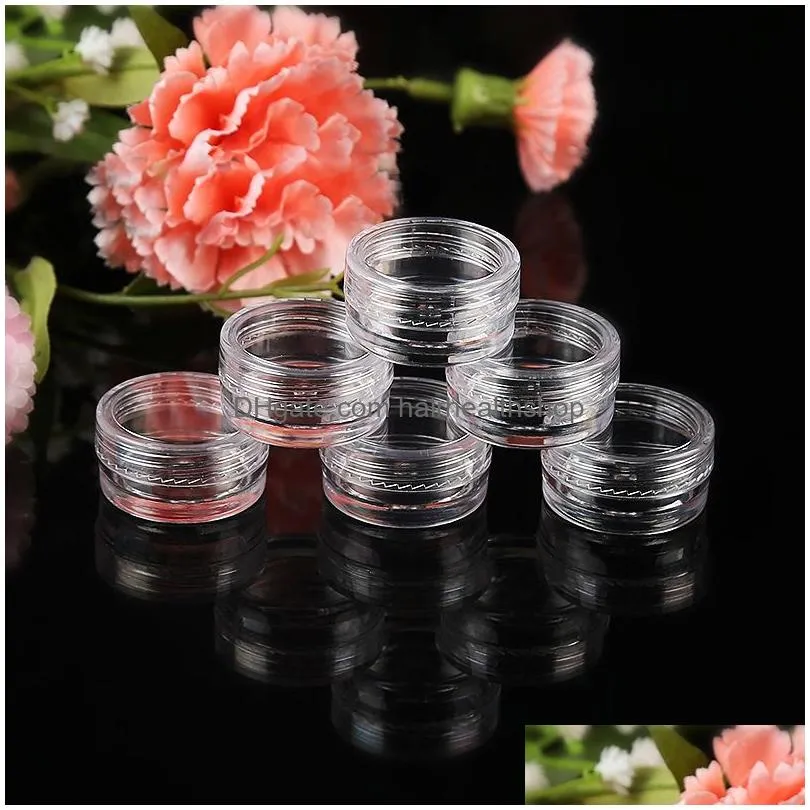 100pcs clear color empty plastic container jars pot 5 gram cosmetic cream eye shadow nails powder jewelry 5g0.17oz