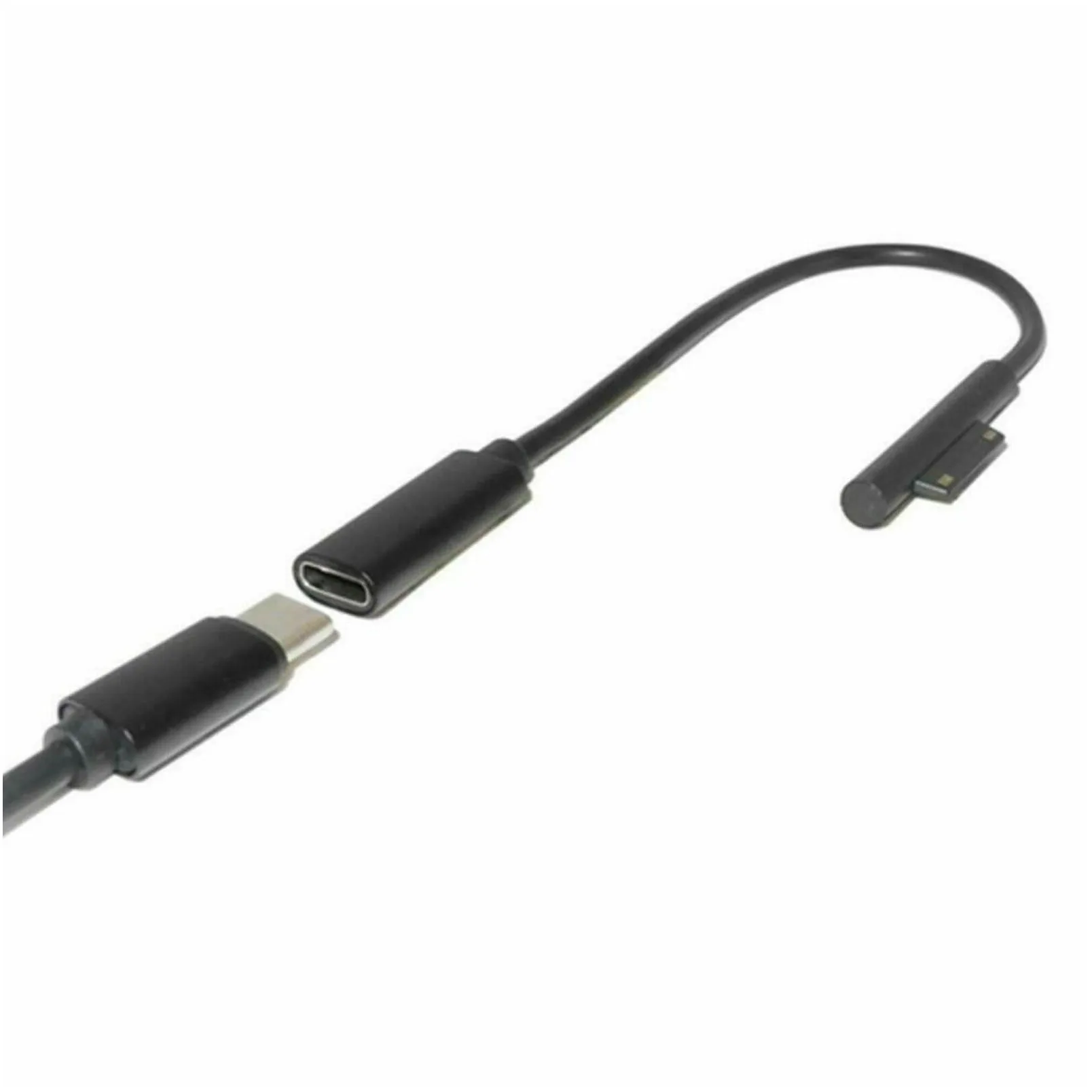 black 0.25m usb type c female to surface pd  cable for microsoft surface pro 6 5 4 3