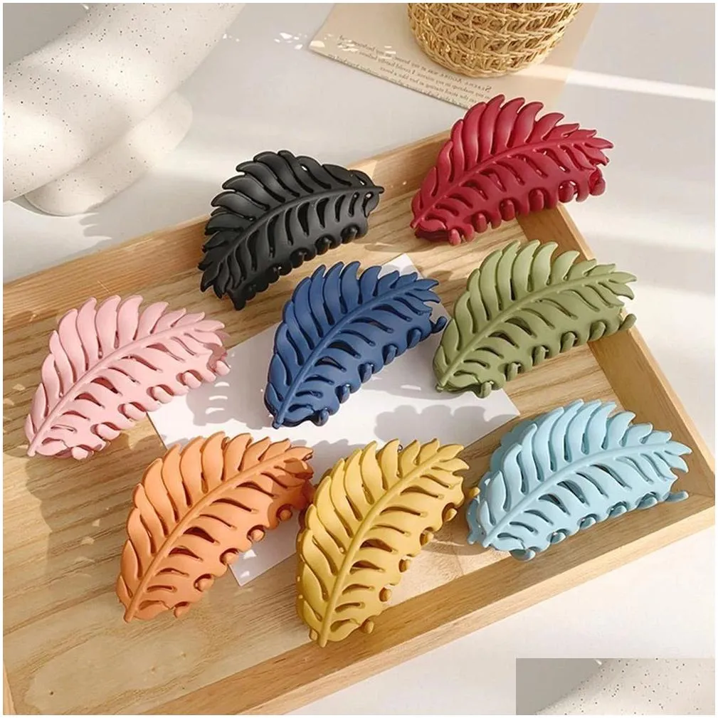 hair clips large leaf hair claw clip back head bathing girls for women hair hair headwear accessories shark plate clip