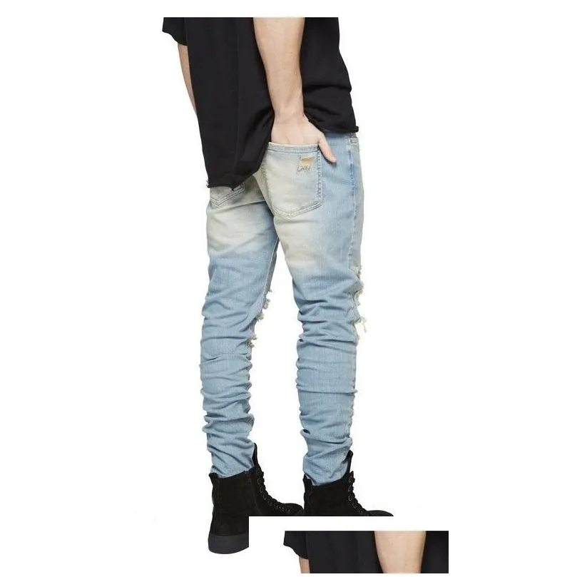 Ripped jean joggers best sale mens