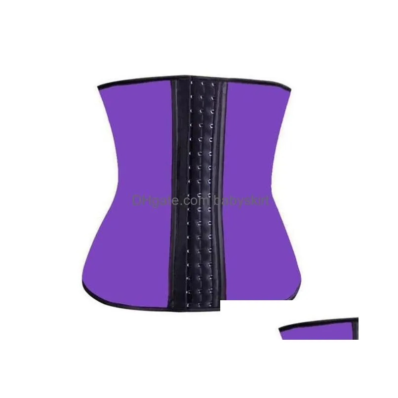 4 colors women latex rubber waist training cincher underbust corset body shaper shapewear waist slimming belt shaper s3xl