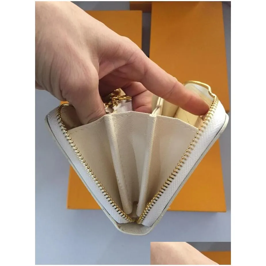 2021 fashion women clutch wallet pu leather wallet single zipper wallets lady ladies long classical purse with orange box card 60017