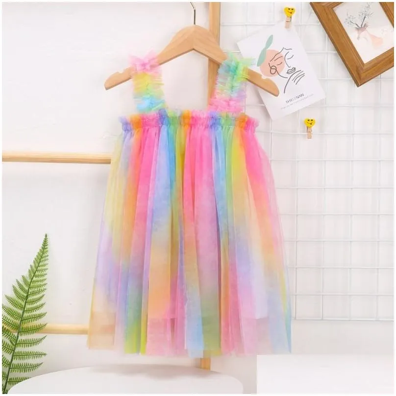 kids clothes girls tulle suspender skirts summer princess tutu dress ball gown a-line dress dance party costum casual skirt 3317 q2