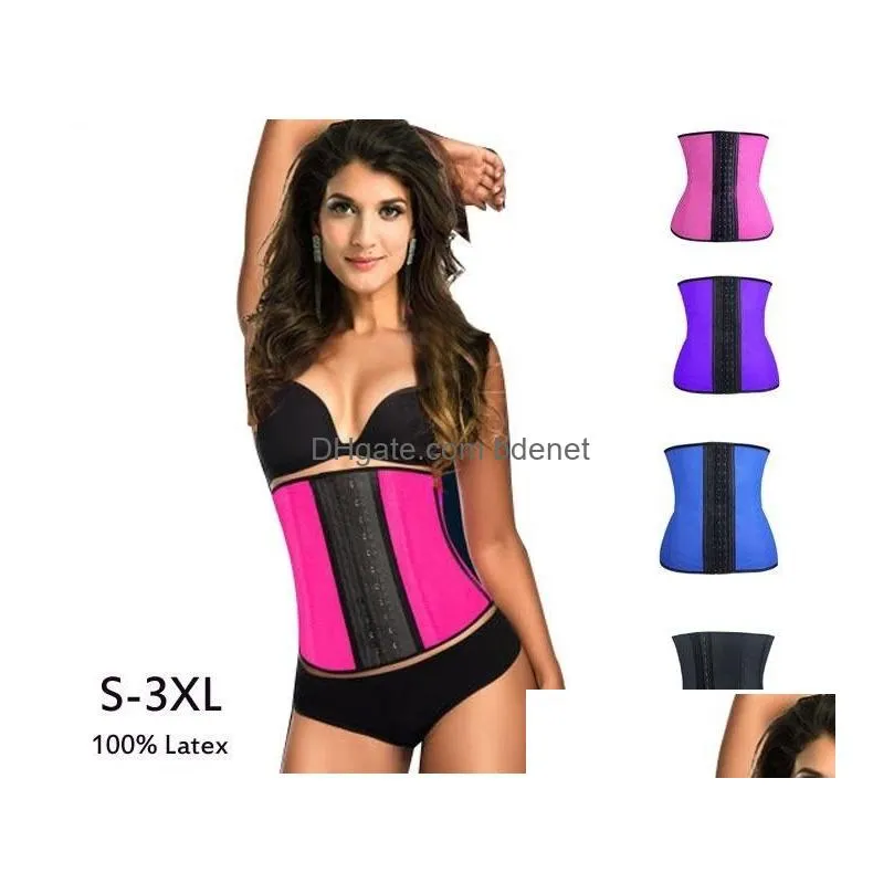 s-3xl 4 colors women latex rubber waist training cincher underbust corset body shaper shapewear