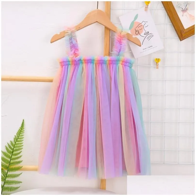 kids clothes girls tulle suspender skirts summer princess tutu dress ball gown a-line dress dance party costum casual skirt 3317 q2