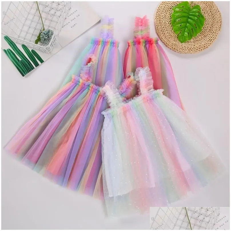 kids clothes girls tulle suspender skirts summer princess tutu dress ball gown a-line dress dance party costum casual skirt 3317 q2