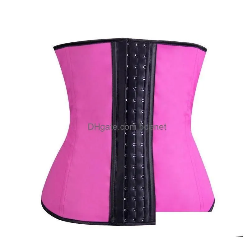 s-3xl 4 colors women latex rubber waist training cincher underbust corset body shaper shapewear