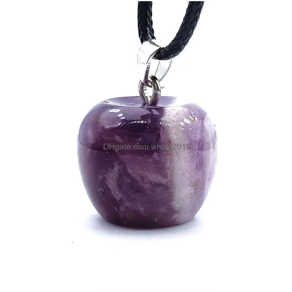 natural crystal stone 20mm  pendant necklace amethyst rose quartz christmas eve necklace for women girl gifty