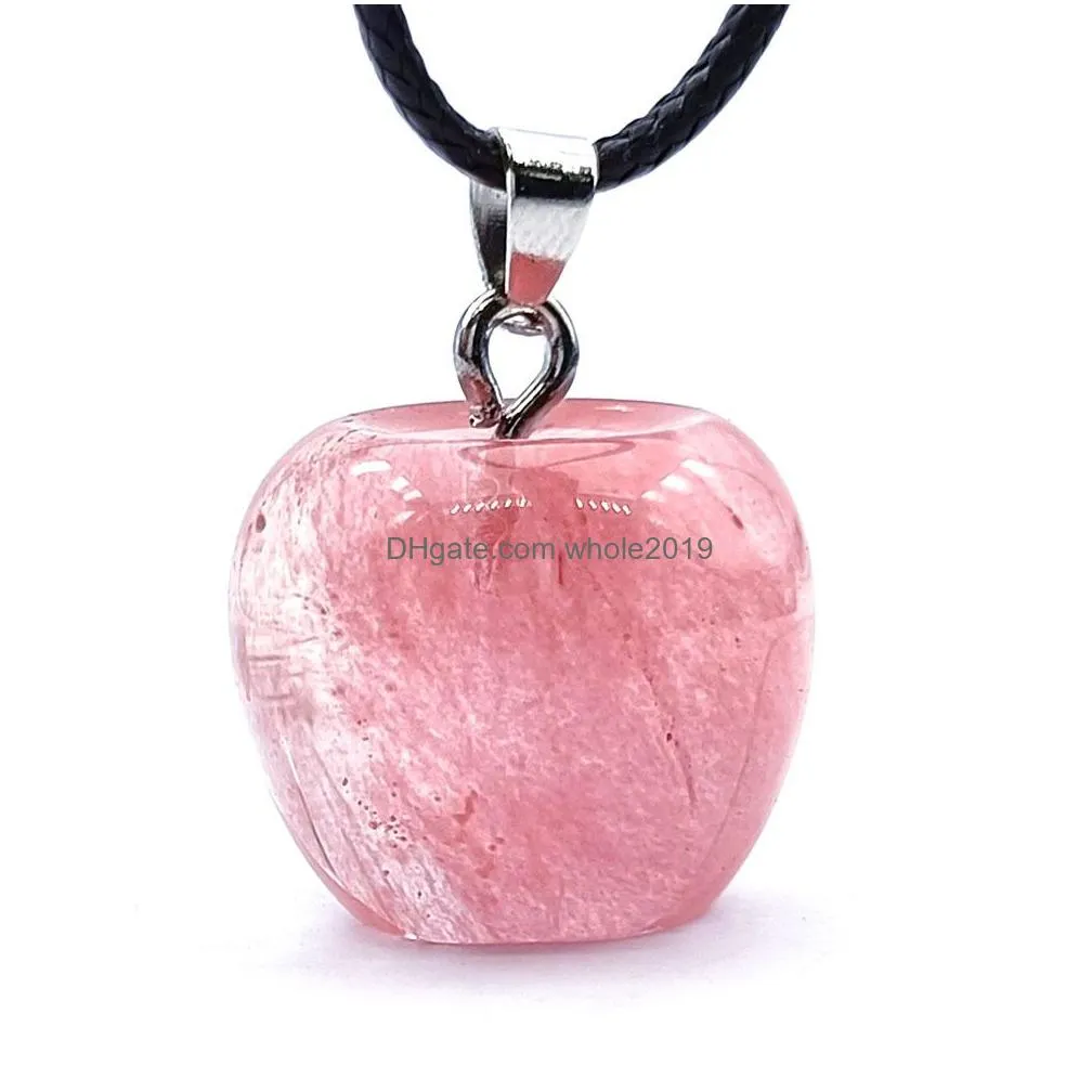 natural crystal stone 20mm  pendant necklace amethyst rose quartz christmas eve necklace for women girl gifty