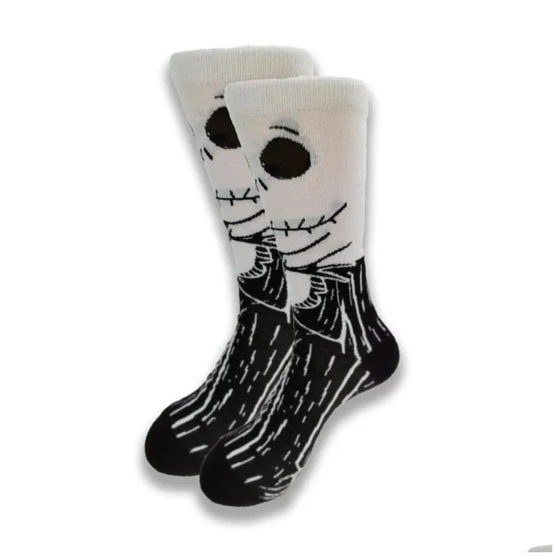 mens socks horror movie character print crzay funny cartoon novelty cotton street style thin summer dress novetly