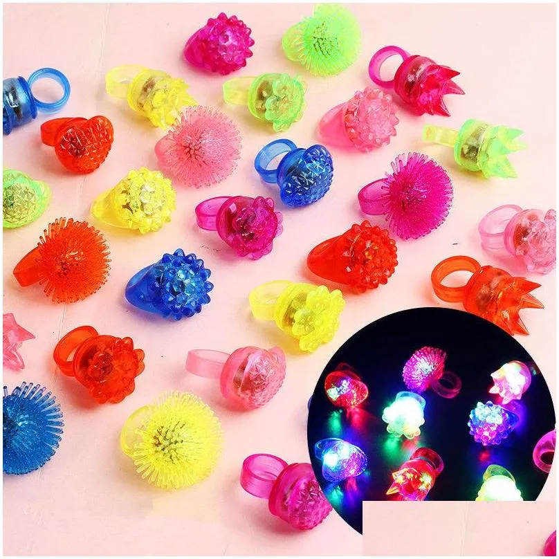 other toys led finger lights ring flashing light glowing soft colour lamps wedding celebration festival party concert decor 30pcs pack