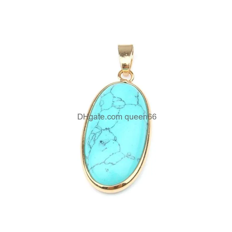 natural stone water drop rose quartz turquoise tigers eye opal agate pendant charms diy for druzy bracelet necklace earrings jewelry
