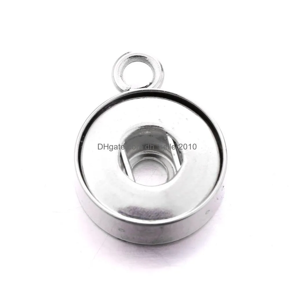 stainless steel 12mm 18mm snap button charms pendants buttons to make diy snaps bracelet necklace snap jewelry