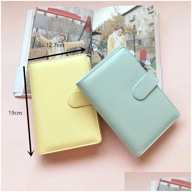 a6 binder case 6 colors portable notepad hand ledger notebook pu shell high quality macaron color office stationery gift