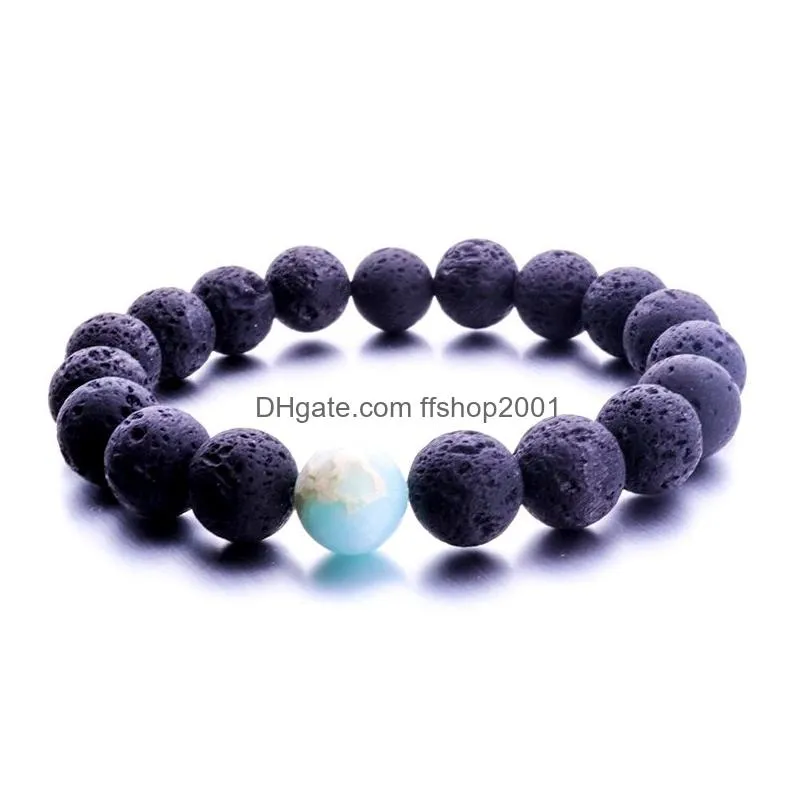 simple 10mm black lava stone bead bracelet aromatherapy essential oil diffuser bracelet for women men