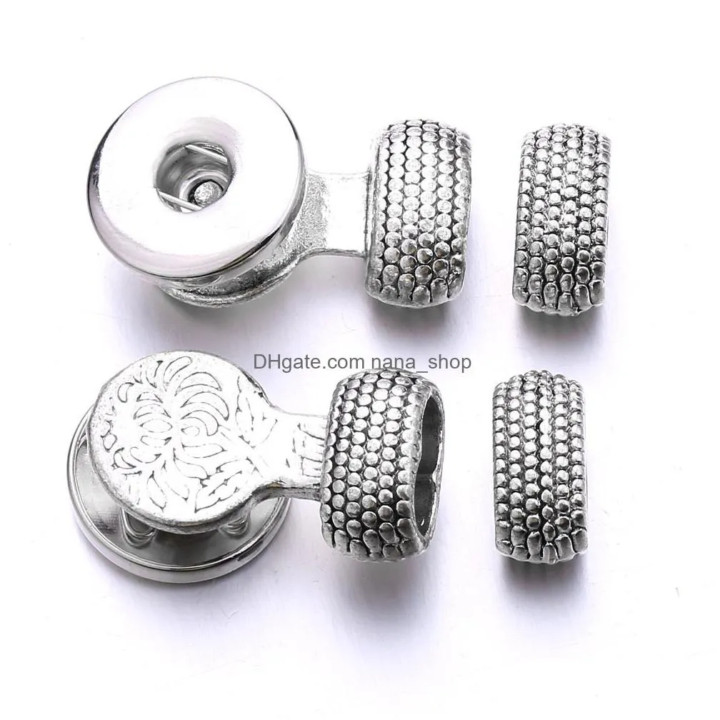 silver metal 18mm ginger snap button base connectors for diy snaps leather bracelet jewelry making accessorie