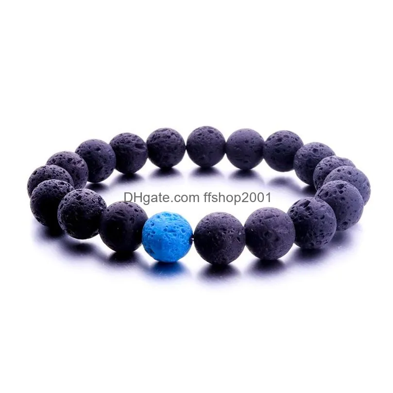 simple 10mm black lava stone bead bracelet aromatherapy essential oil diffuser bracelet for women men