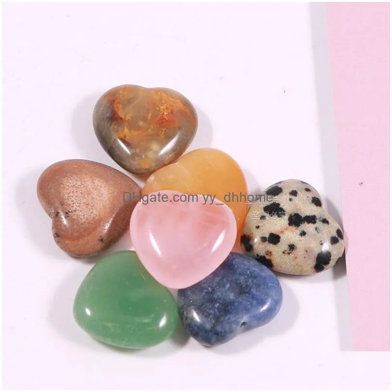 natural stone 16x6mm heart ornaments chakra reiki healing quartz mineral tumbled gemstones hand home decor
