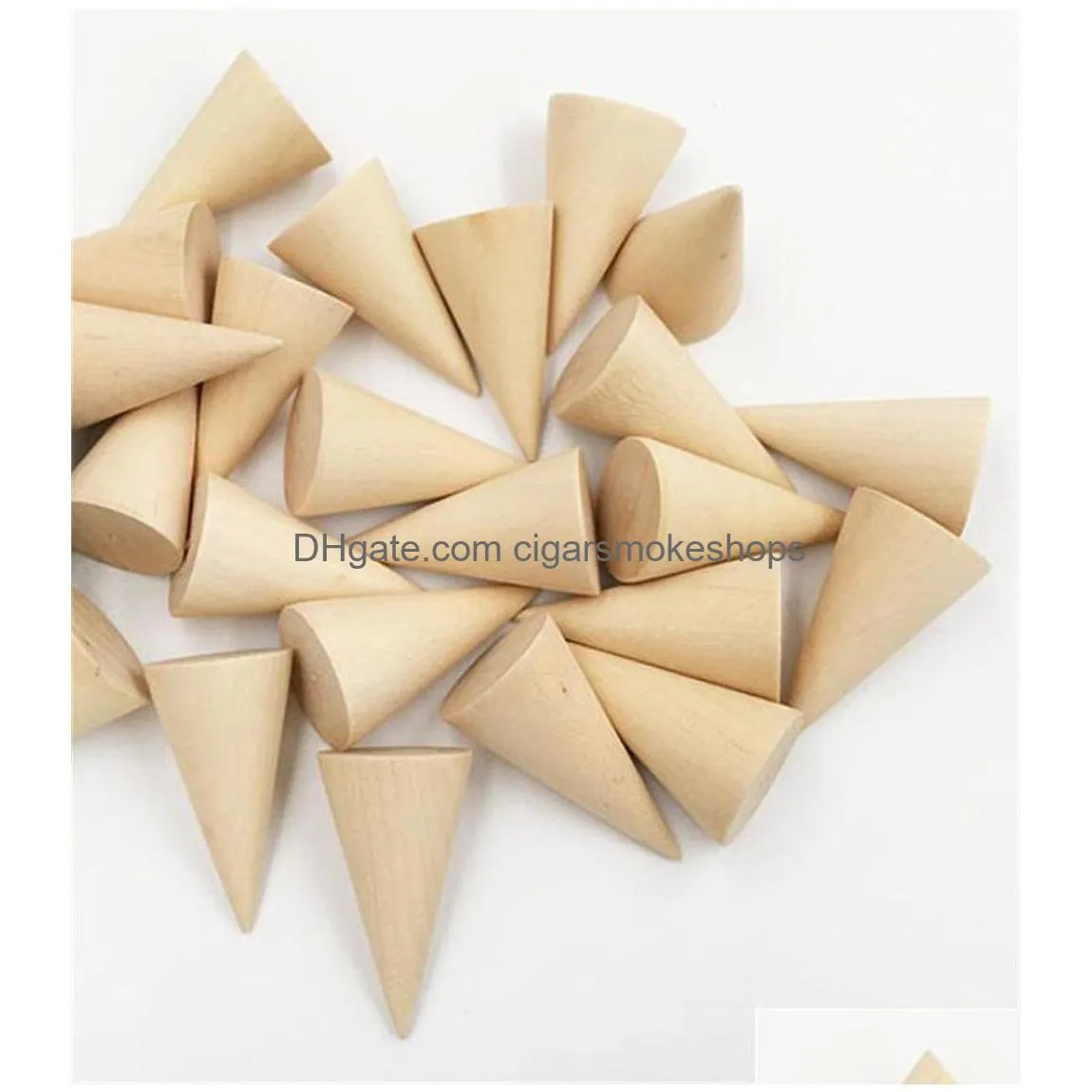 diy wood cone unpainted wooden cone shape ornamnet craft accessories jewlery display stand organizer holder rack showcase