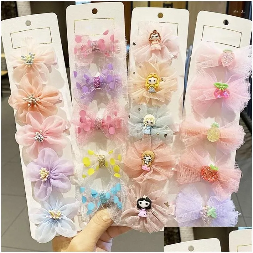 hair accessories sweet colorful bow clips chiffon ornament barrettes hairpin headband lace for kids girls