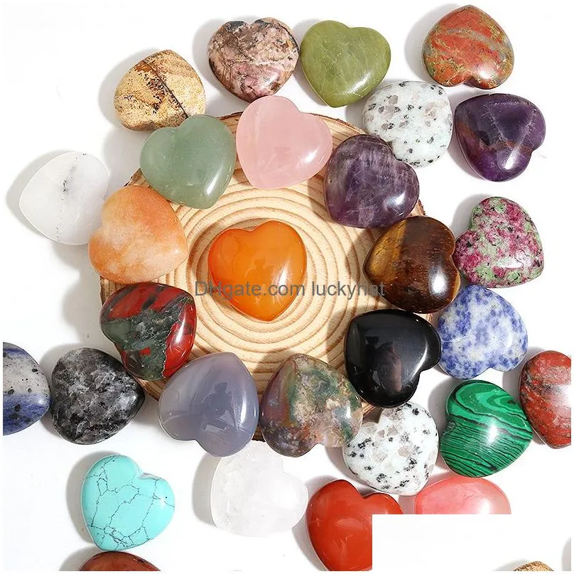 natural crystal stone ornaments carved 30x12mm heart chakra reiki healing quartz mineral tumbled gemstones hand home decor