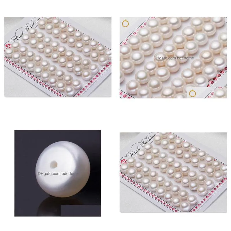 white natural freshwater pearl cabochons flat back half drilled loose pearls 6mm-10mm white pearls wholesale for diy