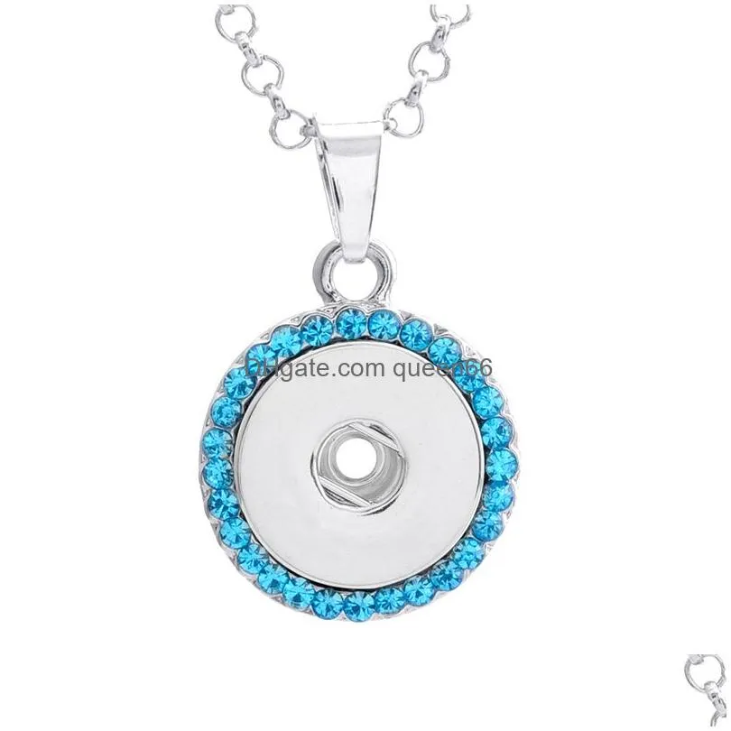 retro round snap button necklace 18mm ginger snaps buttons crystal charms necklaces for women jewelry