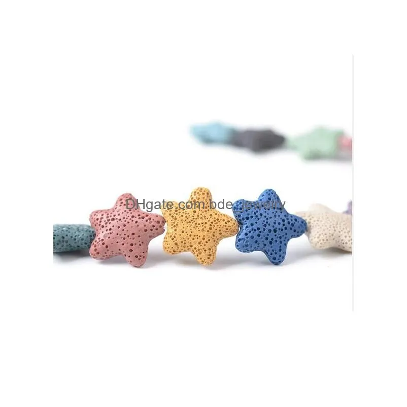 starfish natural lava rock stone beads diy essential oil diffuser pendants jewelry necklace earrings making