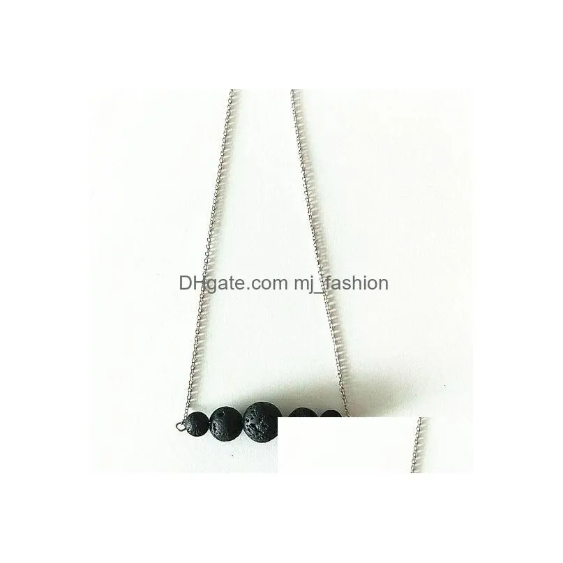 black lava stone bead diffuser necklace aromatherapy essential oil diffuser necklace for women jewelry