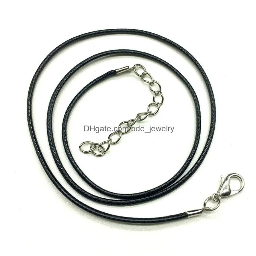 black leather cord 45cm chain necklace black leather rope pendant rope jewelry accessory